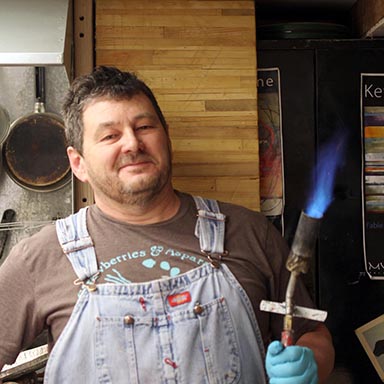 Kevin Ghiglione with his trusty blowtorch